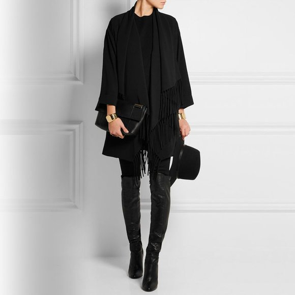 Elizabeth and James Jackets & Blazers - ELIZABETH & JAMES Dolly Fringe Trim Coat